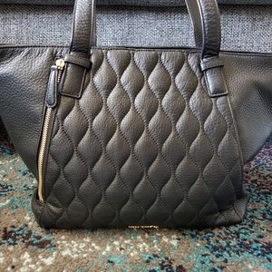 Black Quilted Leather Vera Bradley Small Avery